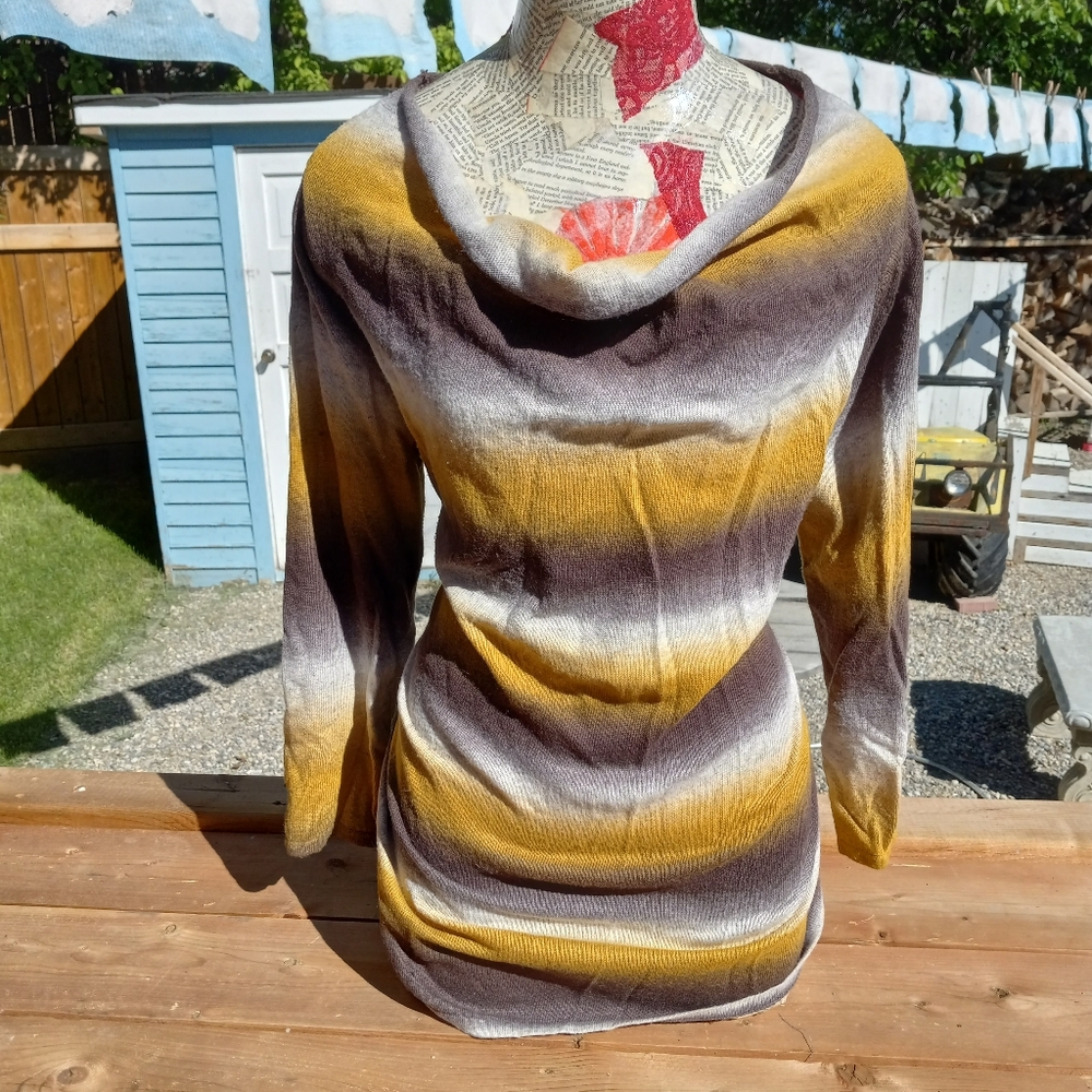 Cowl necked long sleeve sweater